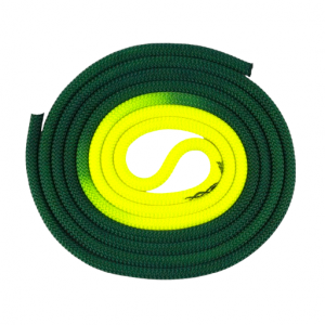 Green and Neon Yellow Bi-Color Rhythmic Gymnastics Rope